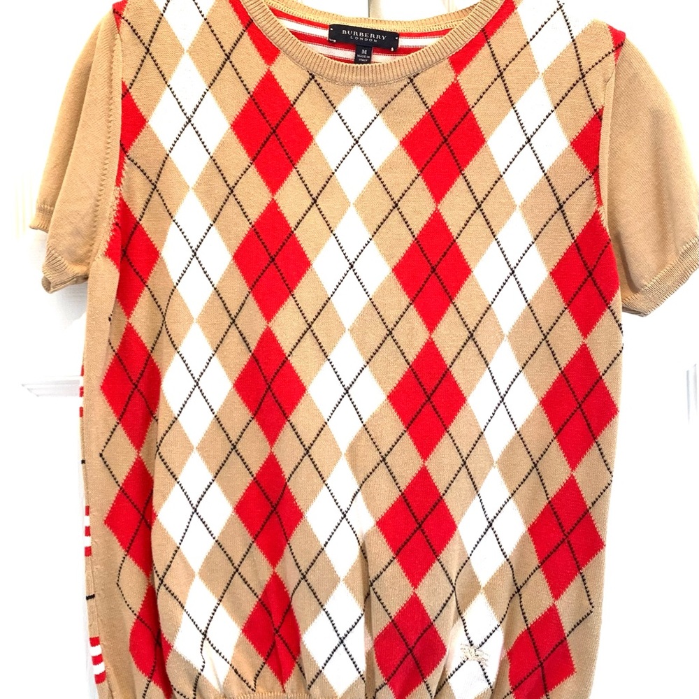 Burberry Plaid Cotton Sweater Size Medium